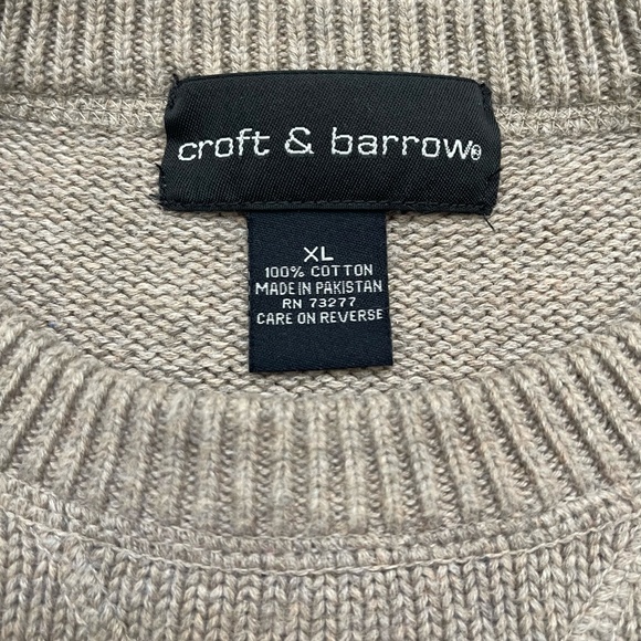 Croft & Barrow 100% Cotton Crewneck Sweater – XL Cozy Neutral Vibes  🌰 - Picture 3 of 3